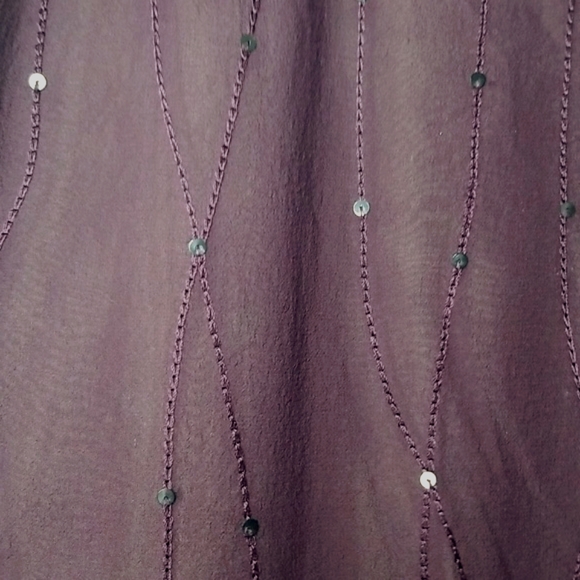 100% Silk Skirt Embellished w/ Embroidery & Scattered Sequins;Grape,Sz 6P - Picture 6 of 6